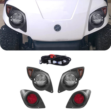 Yamaha Drive golf cart LED basic light kit installed, Rainier Parts, 12-48V, outdoor lighting for golf carts