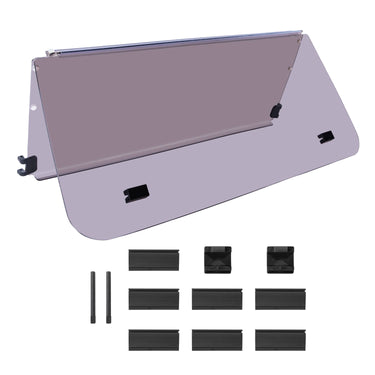 Folding Tinted Winged Windshield with Hardware for Club Car DS 1982-2005 - UV Stabilized Acrylic, perfect club car windshield for sun protection.