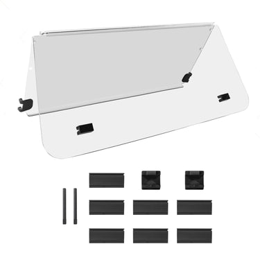 Rainier Parts clear PMMA windscreen for Club Car DS golf cart, UV stabilized and designed as a replacement windshield.