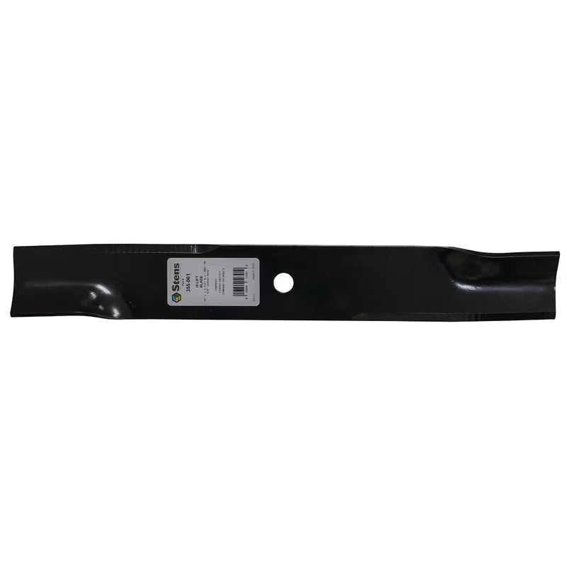 Stens 355-061 Exmark 18-inch high lift lawn mower blade with sharp cutting edges for precise grass trimming.