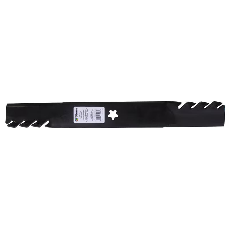 Stens Silver Streak Toothed Lawn Mower Blade, premium direct fit for AYP 532138971, designed for durable lawn cutting.