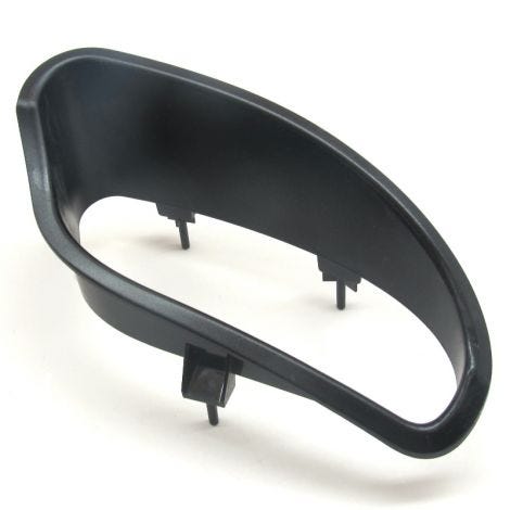 E-Z-GO OEM passenger side bezel headlamp 625281 showing the black plastic frame and mounting details.