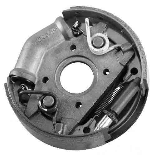 E-Z-GO OEM brake drum assembly RH passenger-side for Cushman and EZGO golf carts, showing the metal brake drum with mounting holes.