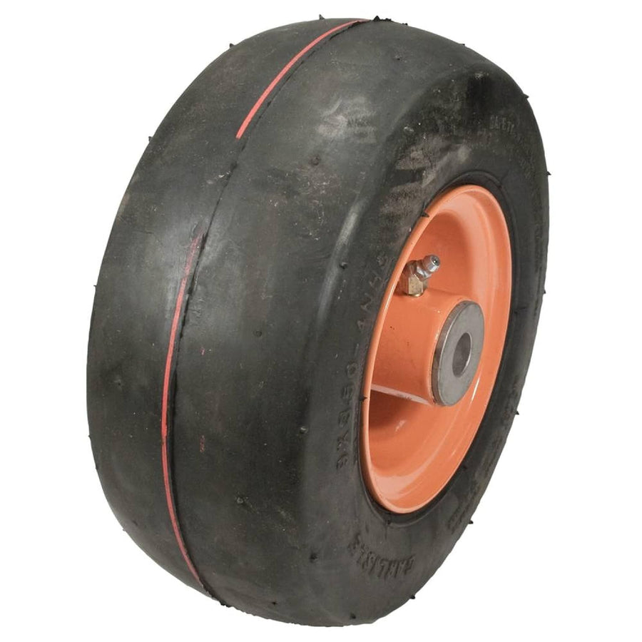 Black 4-inch pneumatic wheel assembly for small equipment, Stens 175-133 tire and wheel set with durable construction.