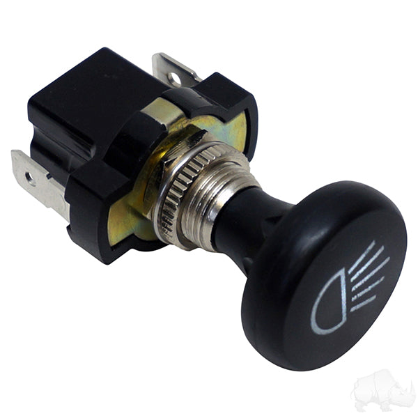 Redhawk push/pull headlight switch with ergonomic design, suitable for vehicle lighting control, shown in the image.