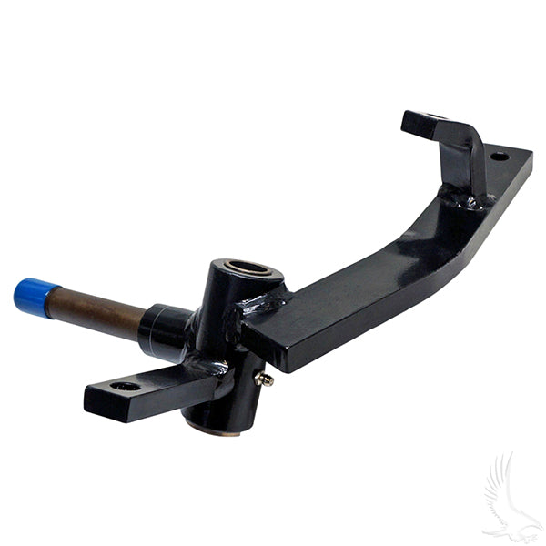 Redhawk spindle assembly for passenger side of Club Car DS golf cart, showing metal components and mounting points.