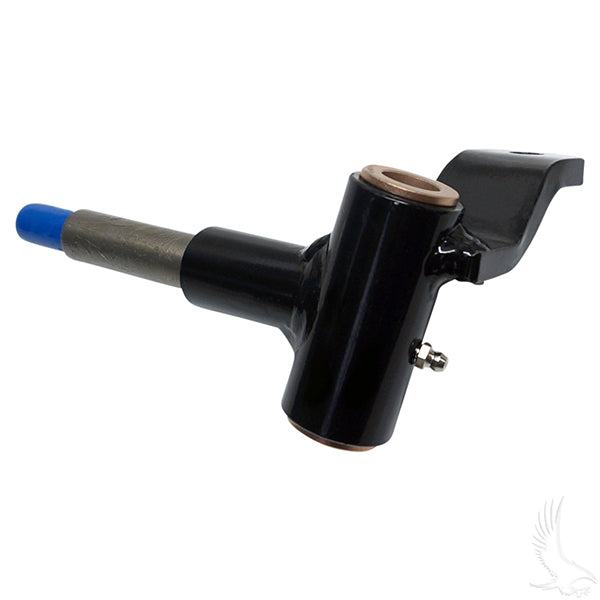 Redhawk driver side spindle for Club Car Tempo, Onward, and Precedent 04+ golf carts, showing the metal spindle with mounting holes