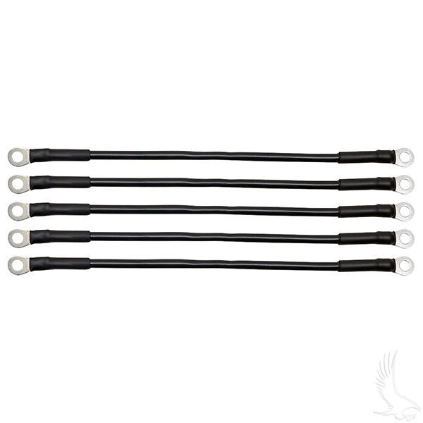 Redhawk battery cable set with five 12-inch 6-gauge cables for Club Car 36V 81+ and Yamaha G2/G8/G9 36V 85-94 golf carts