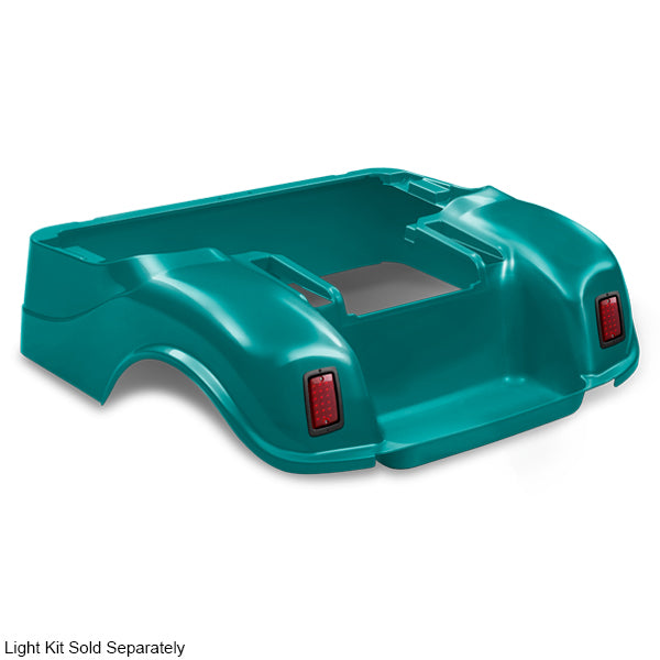 Redhawk DoubleTake rear body for E-Z-Go TXT 96+ golf carts in teal, showing a sleek, durable vehicle rear panel.