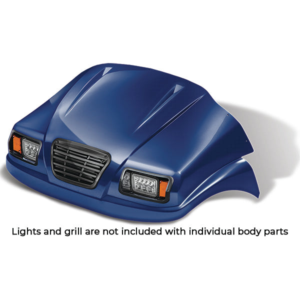 Redhawk DoubleTake Phantom front cowl for Club Car Precedent 04+ in navy, showcasing the sleek, durable golf cart body panel.