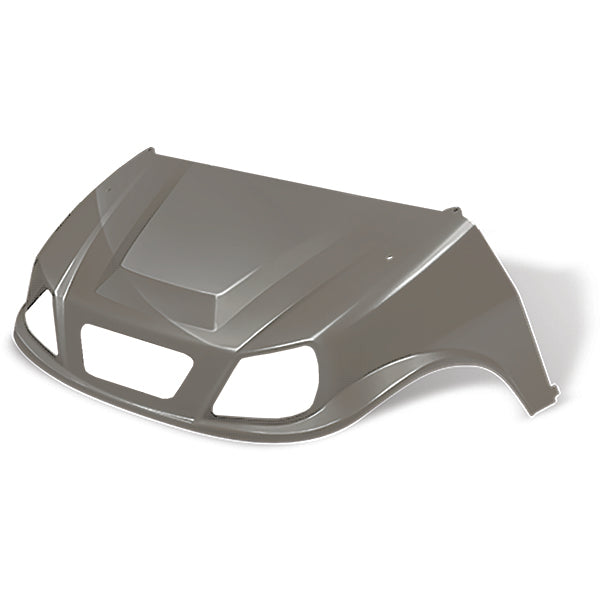 Redhawk DoubleTake Spartan front cowl for Club Car DS golf cart in graphite, showing the sleek, durable vehicle body component.