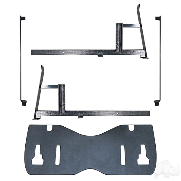 Redhawk Utility Box Mounting Kit for Club Car Tempo and Precedent golf carts, showing the assembled mounting hardware.