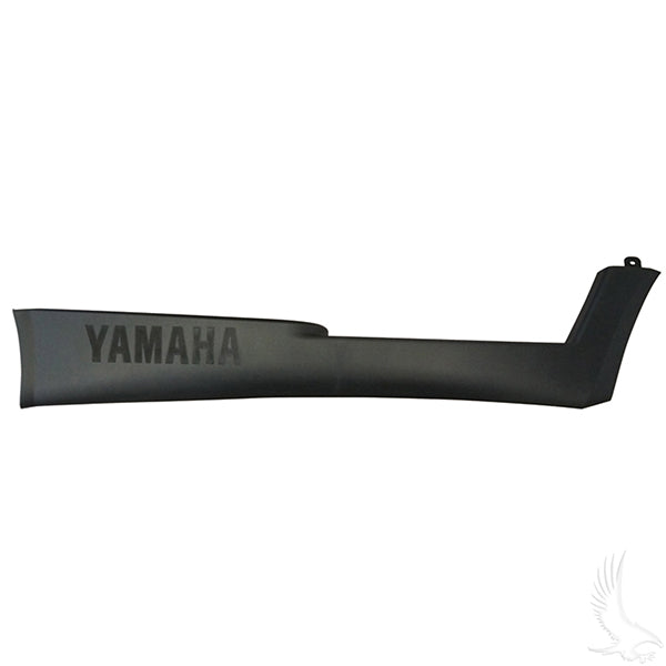 Redhawk passenger side rocker panel for Yamaha Drive golf cart, durable black metal with mounting brackets visible.