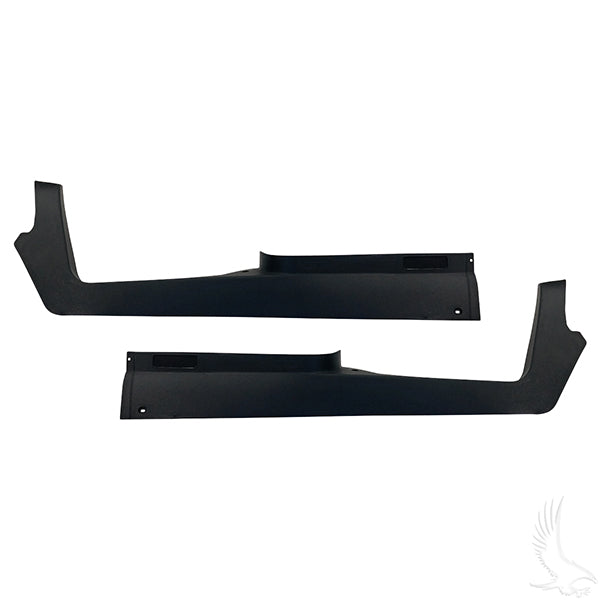 Redhawk side panel and floor mat retainer set for Club Car Precedent 2004-2015 golf cart, showing installed on vehicle floor.