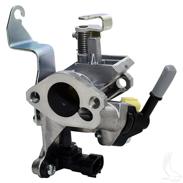 Redhawk Drive2 throttle body assembly showing metal throttle plate and intake connections for vehicle engine.