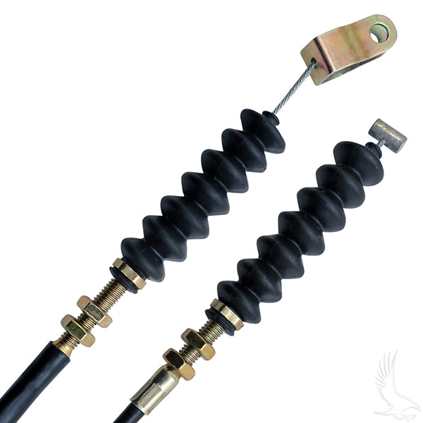 Redhawk 67½-inch accelerator cable for Yamaha G8 gas-powered golf carts, showing the black flexible cable with connectors.