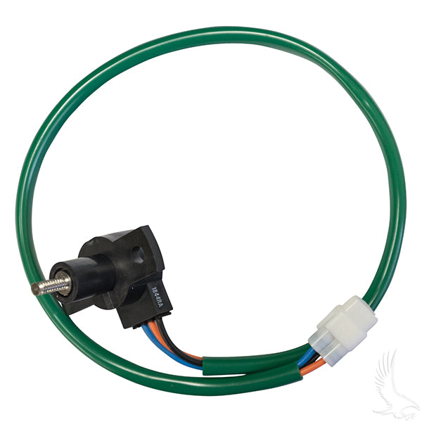 Redhawk throttle sensor for Yamaha G19-G22 48V electric golf carts, showing the sensor with wiring and mounting components.
