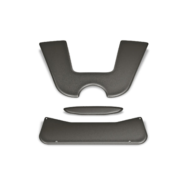 Redhawk DoubleTake Sentry Dash Center Trim in graphite, universal fit, shown on vehicle dashboard in close-up view