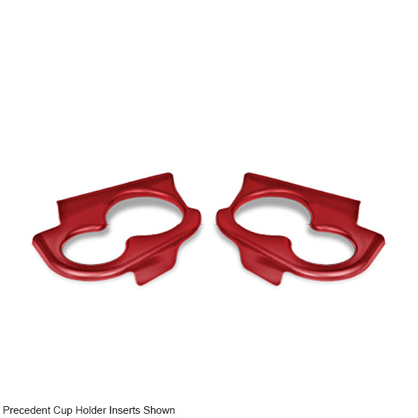 Redhawk DoubleTake Sentry Dash Cup Holder Trim Set for E-Z-Go TXT 96+ in Ruby, showing two matching trim pieces installed in a vehicle dashboard.