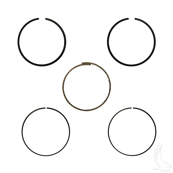 Redhawk piston ring set for Club Car Precedent and DS 92+ golf carts, includes +.25mm rings for engine repair.