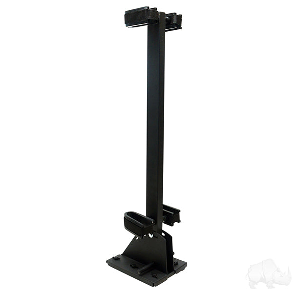 Redhawk stand-up gun rack with multiple slots for rifles and shotguns, made of durable metal for secure firearm storage.