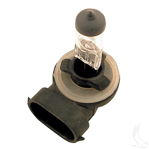 Redhawk Deluxe 35W headlight bulb with clear glass and metal base, designed for vehicle lighting.