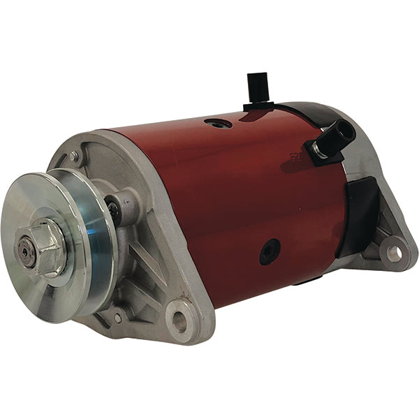 Redhawk starter generator for Club Car gas models 97-13, clockwise rotation, compatible with non-Subaru engines, shown in the image.