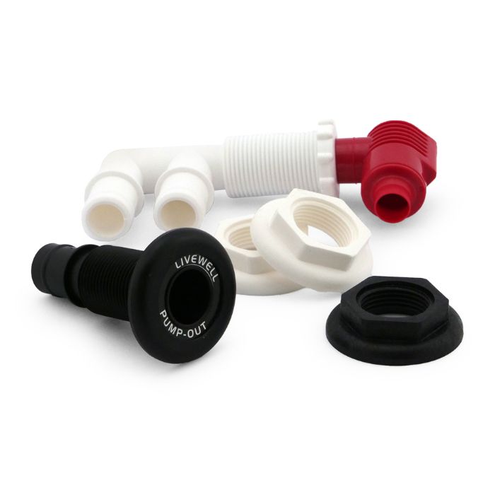 Flow-Rite Pump-Out and Aerator Combo Kit with barbed fittings for efficient water aeration and removal in aquatic systems.
