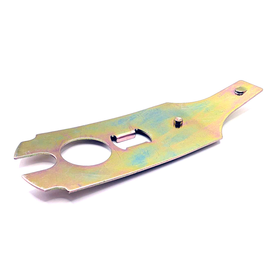 Rotary 13407 wheel adjuster for Toro 66-7561 rear spring arm, used for mower deck height adjustment, in a close-up view