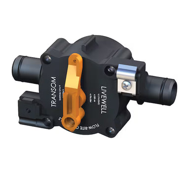 Flow Rite MV-03-FN01 automatic control valve with front barbed connection for industrial recirculation and emptying system.