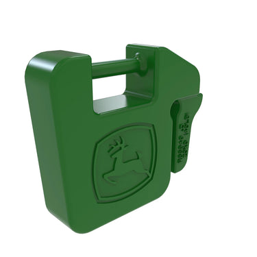 JOHN DEERE R66949: Suitcase Weight, 42 lb. (19 kg) - green suitcase weight designed for agricultural machinery, featuring the John Deere logo for enhanced stability and performance.