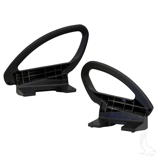 Redhawk Hip Restraint set for Club Car Tempo and Precedent 12+ golf carts, showing adjustable straps and padded seat covers.
