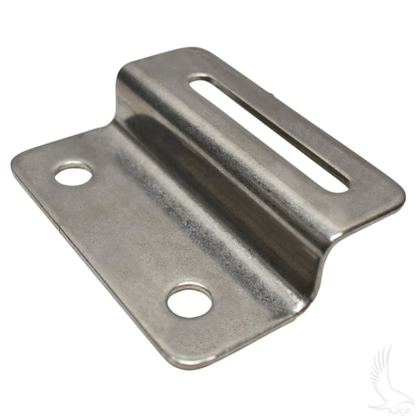 Redhawk hinge plate seat for Yamaha G14-G22 golf carts, showing the metal hinge component with mounting holes.