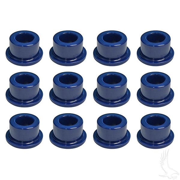 Set of 12 urethane bushings by Redhawk, automotive suspension parts with durable rubber-like material, shown in the image.