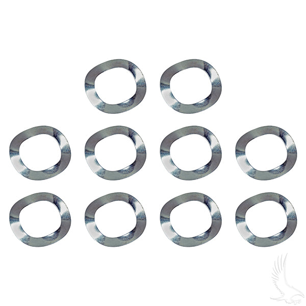 Redhawk wave washers, bag of 10, for King Pin on Club Car Tempo and Precedent 04+ golf carts, durable metal replacement part