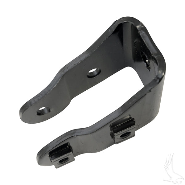 Redhawk passenger side clevis for Club Car Tempo, Onward, Precedent 04+ golf cart, showing the metal component with mounting points.