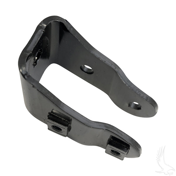 Redhawk driver side clevis for Club Car Tempo, Onward, Precedent 04+ golf carts, showing the metal component with mounting holes.