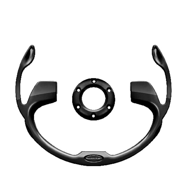 Black DoubleTake Pilot steering wheel inserts by Redhawk, universal fit, shown on a car steering wheel for enhanced grip and style.
