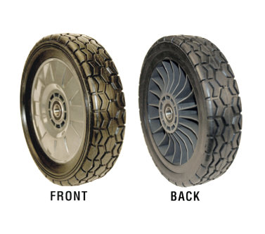 Rotary 13398 plastic lawnmower wheel for Honda 44700-VK6-010ZA, showing the durable mower wheel with tread pattern.