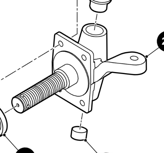 E-Z-GO OEM 648168 lifted spindle driver side for golf carts, showing the durable metal spindle component.