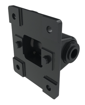 John Deere AM138627 pivot replacement part for lawn equipment, showing the metal pivot component with mounting details.