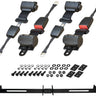 Rainier Parts premium retractable golf cart seat belt with bracket for secure four-passenger rides.