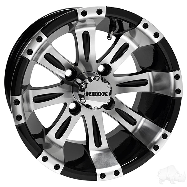 Red Hawk TIR RX180 RHOX Vegas Machined Black Wheel 12x7 ET25 Center Cap for Cars