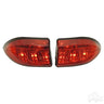 Red Hawk LGT-336 taillights for Club Car Tempo and Precedent golf carts, enhanced visibility, pack of 2, mounted on golf cart.