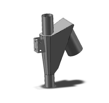 Aerway industrial HVAC diffuser with welded inlet 1.75 inches and outlet 1.5 inches, durable metal construction for ventilation.