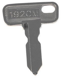 Nivel N1920M golf cart ignition key for Club Car DS models from 1983 and up, shown in a close-up image.