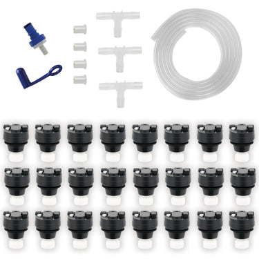 Battery Watering Technologies K2400B-GLFBCTBY 24-cell universal battery watering kit with VB-TBY valve for easy maintenance.