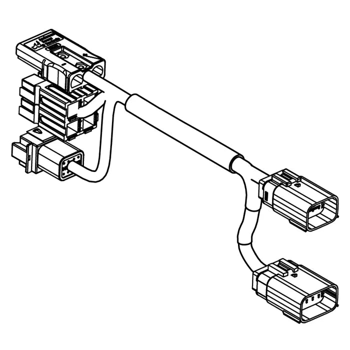 E-Z-GO 641860 Service Harness Adaptor Charger for LSV golf carts, OEM fleet charging solution with connector and wiring components.