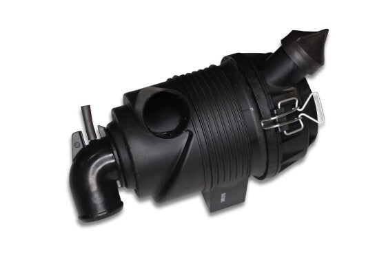 E-Z-GO OEM air cleaner assembly with high-performance filter for golf carts, designed to improve engine efficiency and airflow.