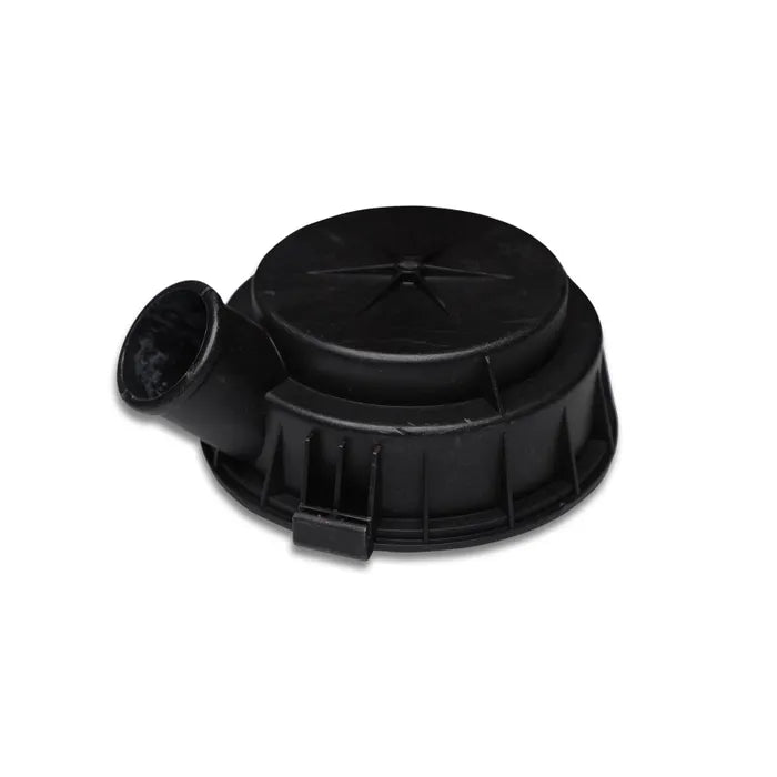 Genuine OEM E-Z-GO air cleaner service cover for golf carts, part number 658957, shown on a golf cart engine.